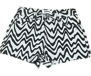 RSQ Women's Wave Print Casual Shorts Brown & White Size 27 Standard thumbnail 1
