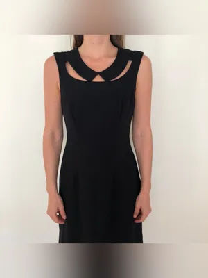 NWT Anthropologie STCL Stamp Dress Black Faux Collar size 12 retails $148 thumbnail 9