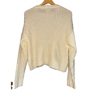 American Eagle Soft Chunky Knit Cream Sweater Womens Small Cozy Preppy Fall Warm thumbnail 4