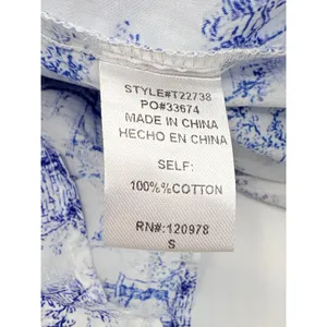 Entro Toile Flutter‎ Sleeve Blouse Womens Small White Blue Flutter Sleeve Ruffle thumbnail 8