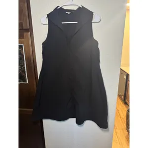 Tuckernuck Womens Black Sleeveless Button‎ Down Shirt Dress Mini Size Small thumbnail 2