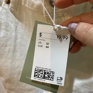 H&M White Slim Leg High-Waist Jeans Classic Denim 12 thumbnail 4