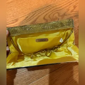 Vintage Gold Beaded Evening Clutch Wedding Formal Purse thumbnail 4