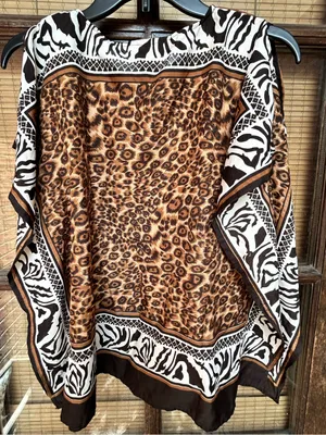 Tangerine Brown and Black Animal Print Tunic thumbnail 3