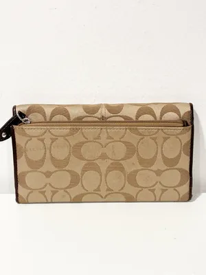 Coach Ashley Signature Sateen Brown Signature C Snap Button thumbnail 5