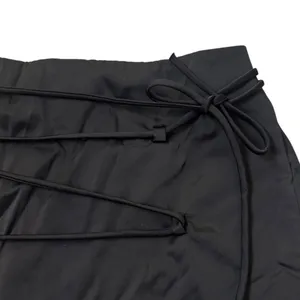 Zara Black Wrap Front Strappy Tie Skort Shorts Women Size Medium Zip | 0158 thumbnail 6