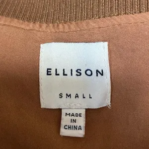 Ellison Women's Brown Faux Suede Full Zip Long Sleeve Bomber Coat Jacket Size S thumbnail 3