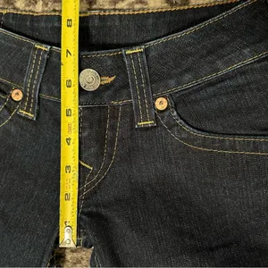 True Religion Denim Vintage Size 25 Dark Blue Wash WC92358QV Candice Flare Jeans thumbnail 10