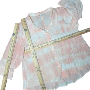 Habitat Clothes To Live In XL Peach Crinkle Textured Button Front Top Lagenlook thumbnail 8