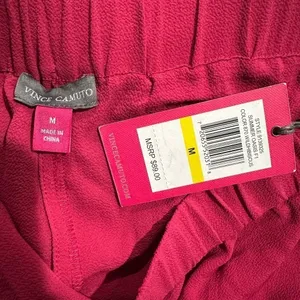 Vince Camuto pants Lagenlook flowy beach wide leg hot pink business office Sz M‍ thumbnail 4