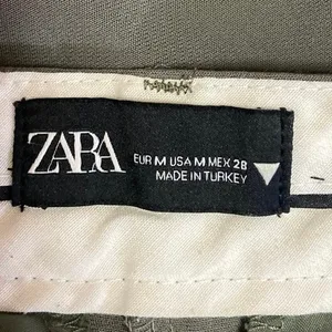 Zara Gray High Waisted Ankle Zip Pockets Career Office Wide Leg Pants Size M thumbnail 5