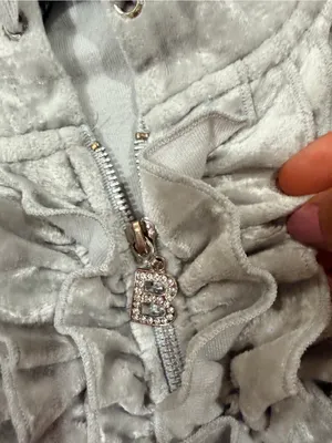 BCBGMaxAzria Silver Light Gray Velvet Zip Hoodie Set thumbnail 8