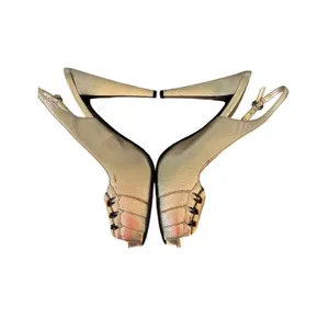 Calvin Klein Portia Gold Metallic Slingback Peep Toe Heels E8539‎ Size 7.5M thumbnail 5