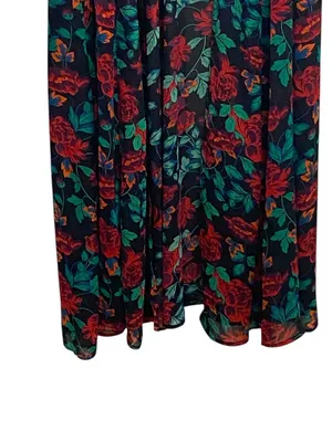 Torrid Long Line Duster Cardigan Green Size 1X Floral Spring Bohemian Coastal thumbnail 7