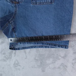 Venezia Jeans Shorts Womens 14 Blue Mid Rise Lace‎ Up Cotton Denim Medium Wash thumbnail 9