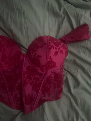 Body Rage Hot pink corset crop top thumbnail 4