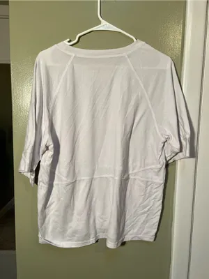 Factory QX Women’s Size Medium T-Shirt White Crewneck Half Sleeve Athletic Loose thumbnail 5
