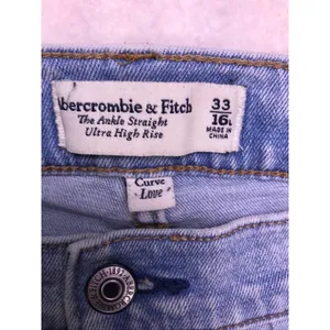 Abercrombie & Fitch Jeans Womens 33/16L Light Blue Excellent Curve Love Straight thumbnail 2