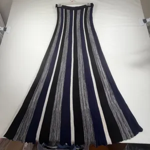 BB Dakota Womens Striped Knit Maxi Skirt Black Navy‎ Blue White Size Small thumbnail 2