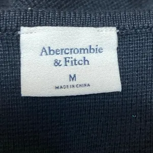 Abercrombie & Fitch Women's Black Zip Up Long Sleeve Crop Cardigan Sweater Top M thumbnail 3