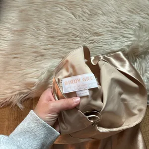 BIRDY GREY Kira Dress In Shiny Satin Neutral Champagne thumbnail 9
