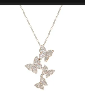Elegant butterfly design necklace. Rose gold New thumbnail 5