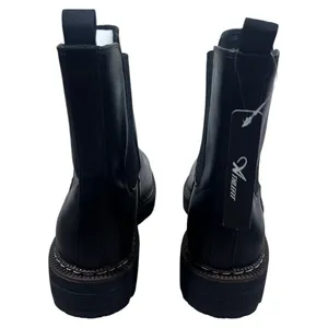 NWT Athlefit Chelsea Solid Ankle Boots Black Chunky Lug Sole Edgy Size 11 thumbnail 4