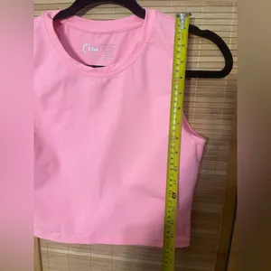 Zyia Women Tank Large Pink Sleeveless Knit crop top shirt woman’s XL thumbnail 5