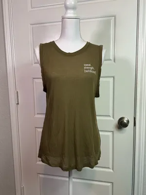 Free People Movement Ribbed Cotton Blend Boho Athletic Casual Tank Size Medium thumbnail 2