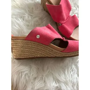 Ugg Sandal Suede Espadrilles Wedge Women's US 8 Slip On Shoes red/orange thumbnail 3