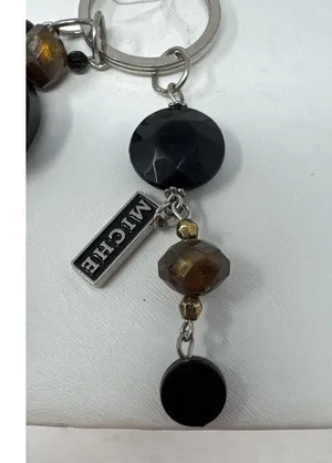 Miche Purse Charm Storm Black Gray Silver Key Chain thumbnail 2
