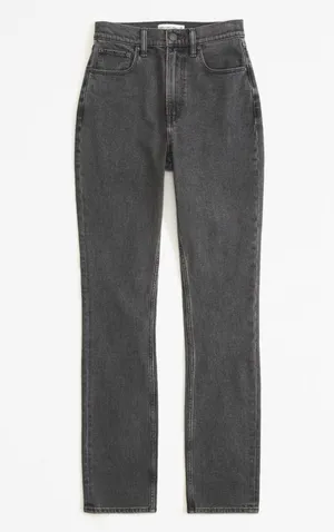 Abercrombie Ultra High Rise 90s Slim Straight Jean, Grey, Size 29 (8) thumbnail 2