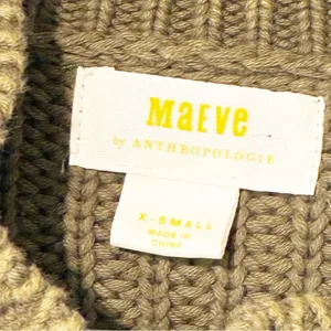 Anthropologie Maeve Mackenzie Green‎ Chunky Knit 3/4 Sleeve Sweater Size XS thumbnail 4