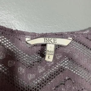 BKE Women's Y2K Gray & Silver Lace & Metallic Tank Top - Size Large - Chevron thumbnail 5