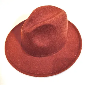 Fedora Polyester Wool Blend Hat Women's One Size Rust‎ Boho Swiftie Festival NWT thumbnail 1