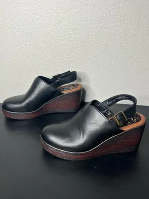 NEW BOC Born Concept Closed Toe Slingback Wedge Mule Clog in Black Size 8 thumbnail 3