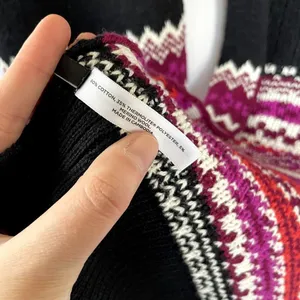 Talbots black and pink knit‎ geometric scarf one size cotton wool winter striped thumbnail 4