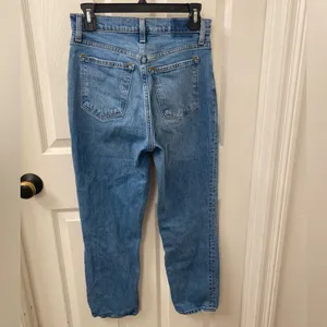 Abercrombie & Fitch Light Blue High Rise Straight Leg Jeans thumbnail 4