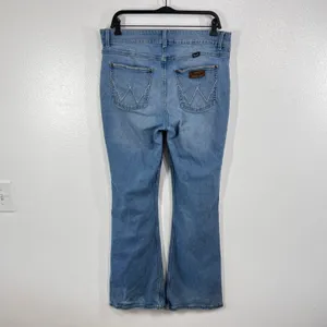 Wrangler Women's Flare Leg Jeans Blue Mid Rise‎ Bootcut Retro Y2K Size 30x32 thumbnail 3