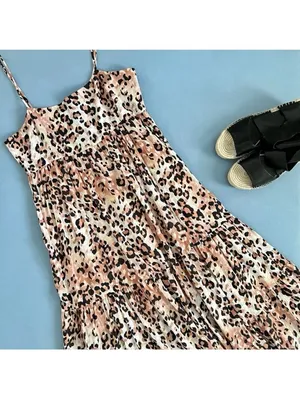 NWT Karina Grimaldi‎ Anaii Cheetah Print Asymmetric Hem Maxi Dress thumbnail 4