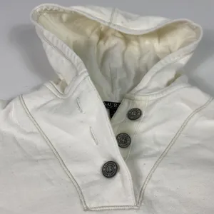 Lauren Ralph Lauren‎ Hoodie Womens Small White Henley Pullover Pocket Logo Knit thumbnail 2
