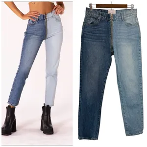REVICE Denim Yin Yang Two Tone High Rise Straight Leg Jeans Tokyo Wash Size‎ 28 thumbnail 2