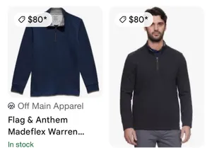Flag & Anthem Madeflex Warren Quarter Zip Performance Pullover – Navy Blue Size M thumbnail 5