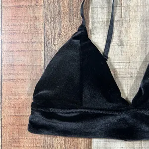 True by Rue21 Black Velvet Triangle Bralette Whimsigoth Witchy Gothic Small thumbnail 2