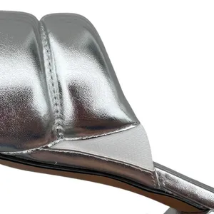 Lisa Vicky Silver Metallic "Very Vicky" Cushion Women's Size 9M Mules Block Heel thumbnail 12