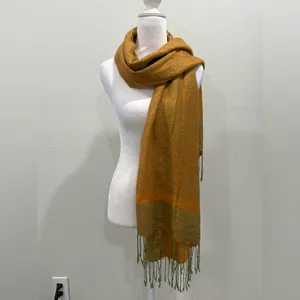 Pashmina Orange and Green Wrap thumbnail 2