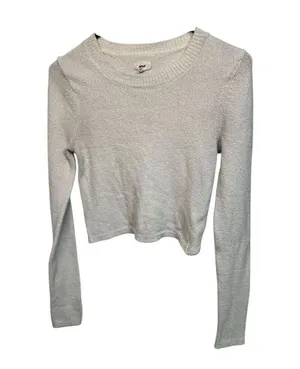 Aerie Women's Ivory Open Back Pullover Sweater Size M Casual Knit thumbnail 1