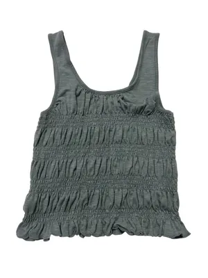 Blue Smocked Ruffle Tank Top Size M thumbnail 3