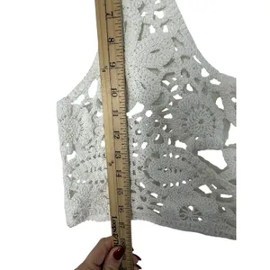 SNDYS Revolve Crochet Lace Crop Top XL White Boho Festival Cottage thumbnail 5