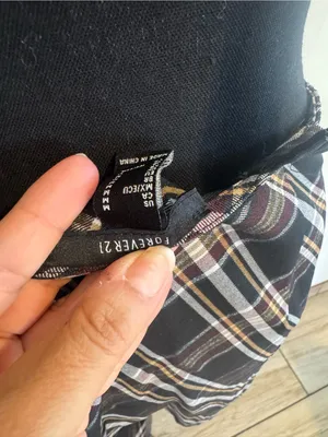 Forever 21 Plaid Pinafore Mini Dress - Black, Cream thumbnail 5